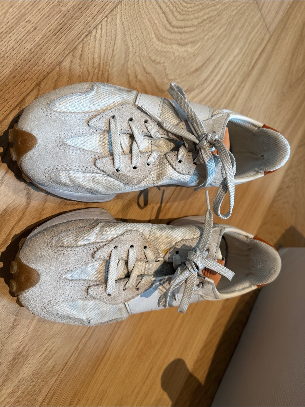 New Balance 327 Retro Runner Sneakers in ivory.